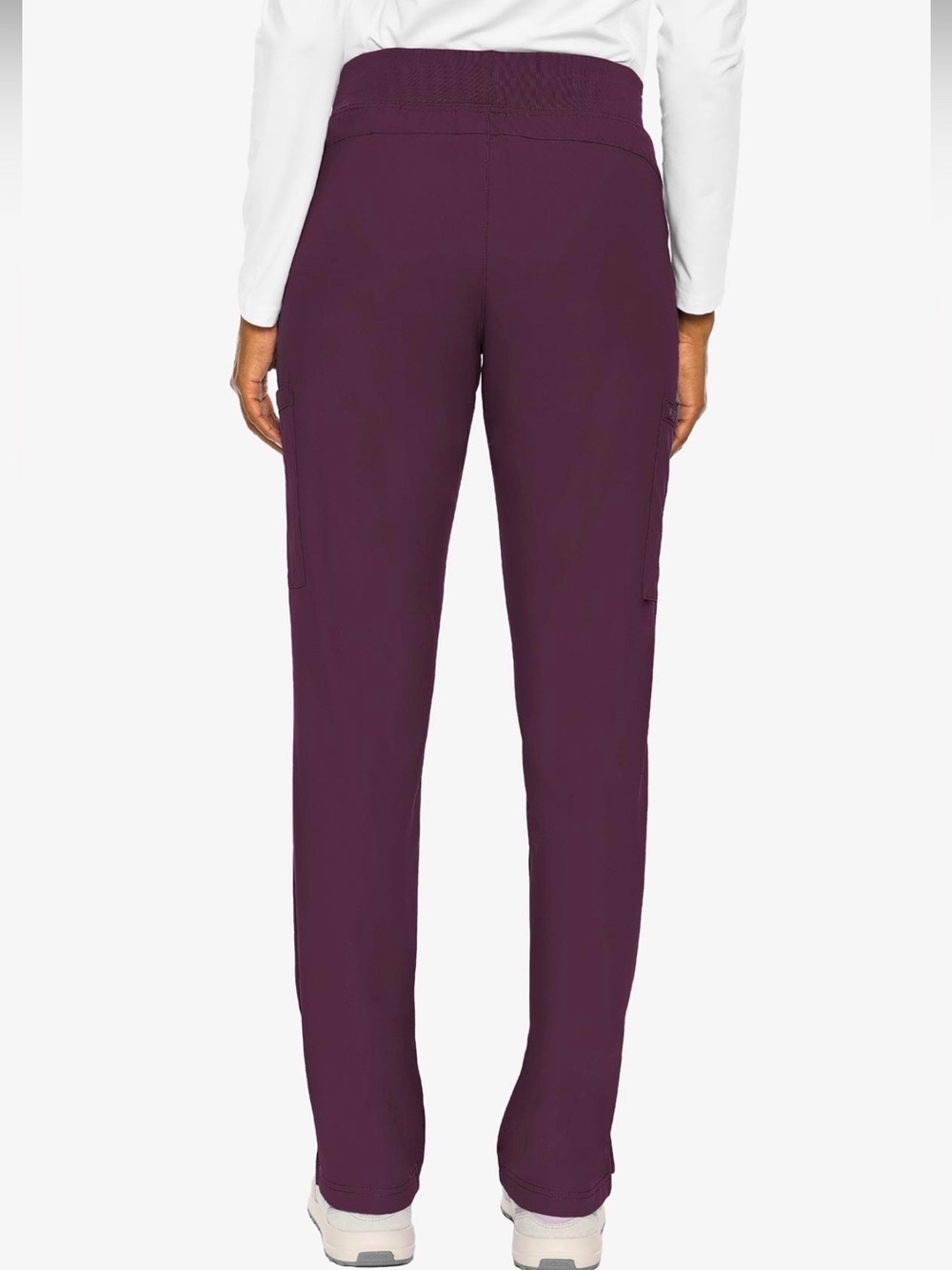 Med Couture Insight Zipper Pant Straight Leg Burgundy Wine Scrubs XS Petite - Picture 3 of 12